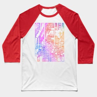 New York, USA City Map Typography - Colorful Baseball T-Shirt